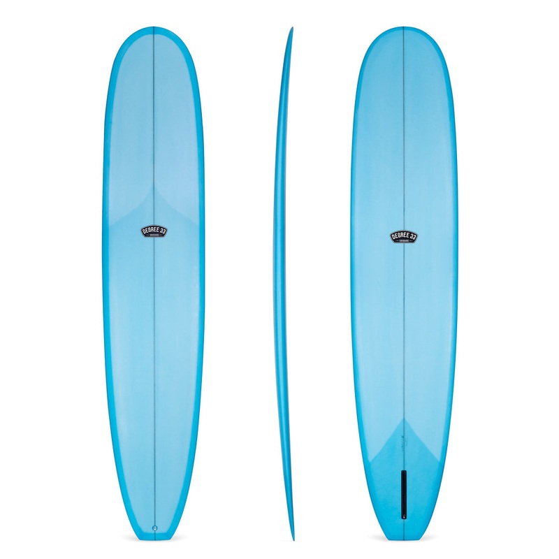 9' Classic Noserider Longboard Surfboard Blue Resin Tint (Poly)