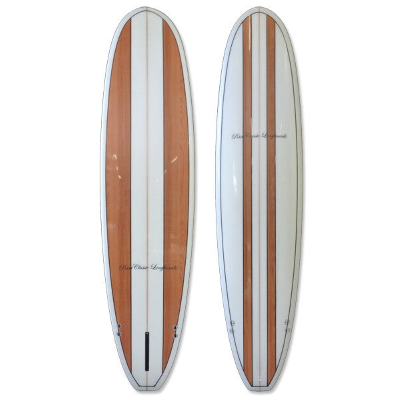 7'6 Wood Stripe Mini Malibu Surfboard