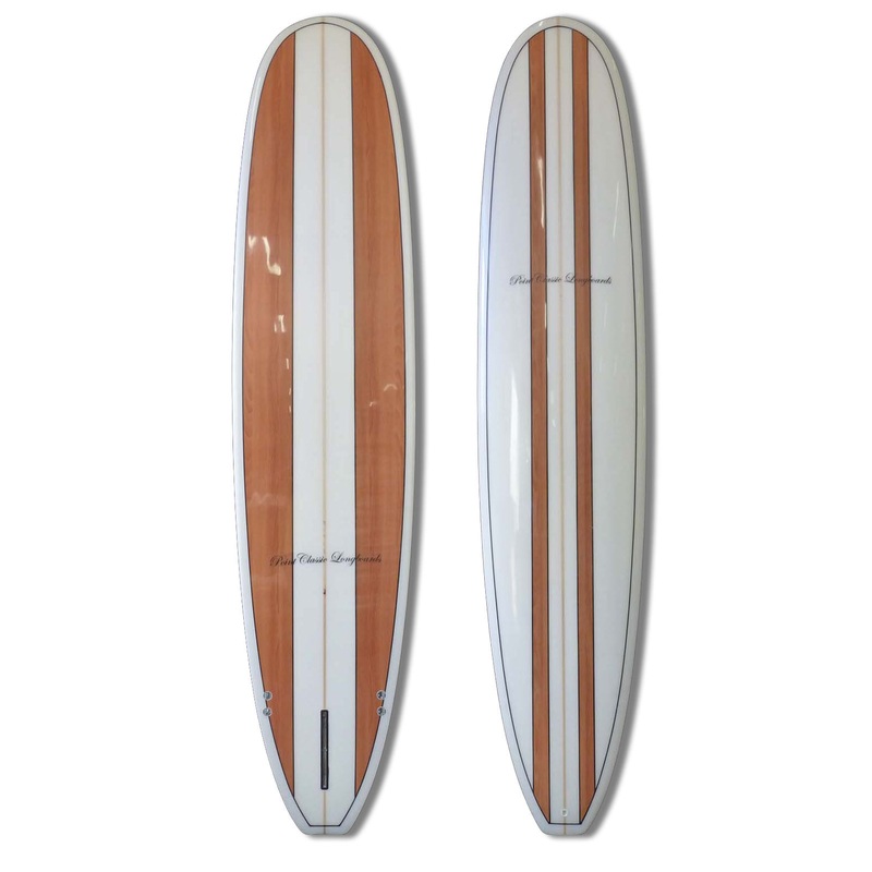 8'0 Wood Stripe Mini Malibu Surfboard