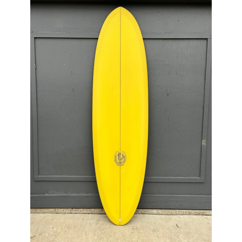 Kookapinto Shapes | 7'0" Yellow Thin Twin Surfboard