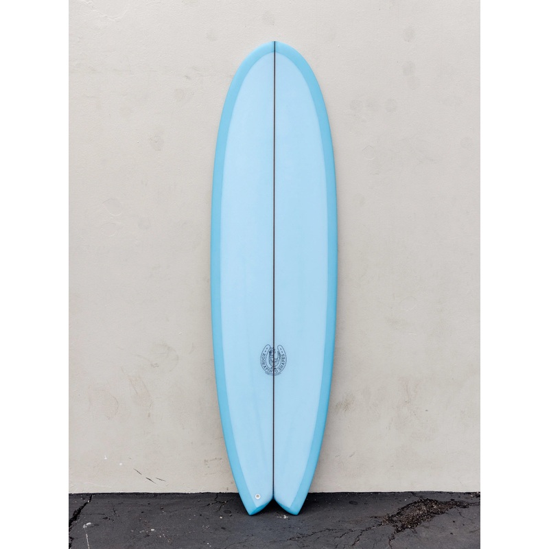 Kookapinto Shapes | 7'2" Thin Twin Baby Blue Fish Surfboard