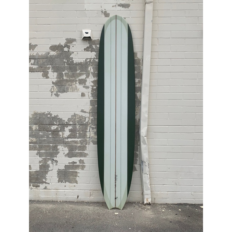 Woodin Surfboards | Magic Carpet 96 Volan with Military Green Resin Panel Longboard