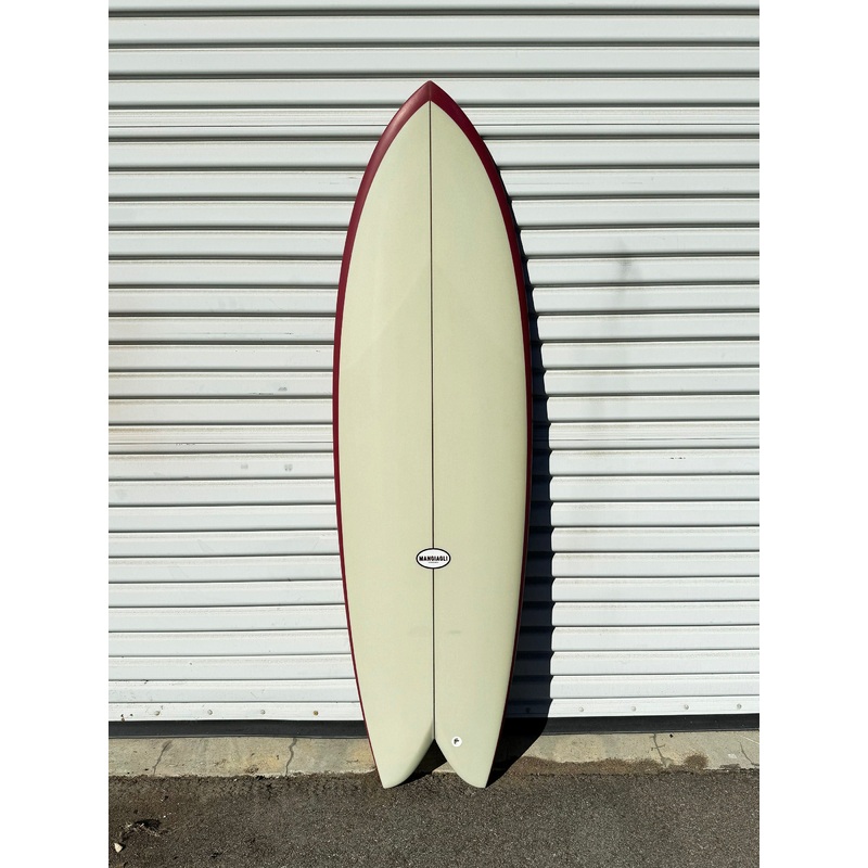 5'10" M1 Fish Red Tan Surfboard