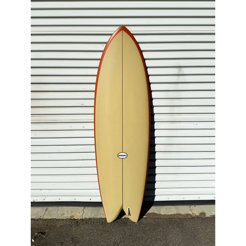 5'8" M1 Fish Orange Tan Surfboard