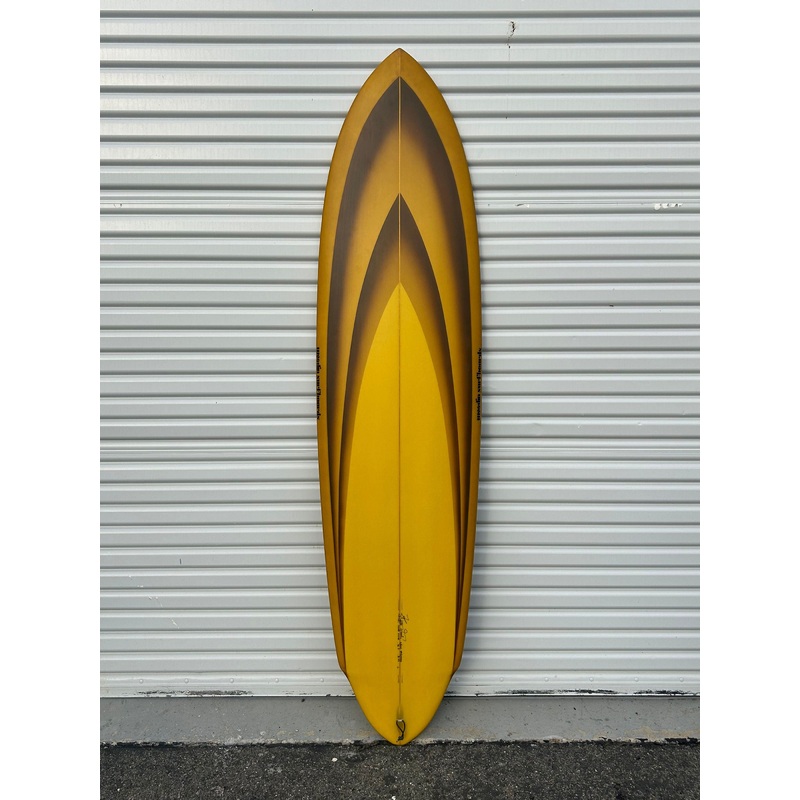 WOODIN SURFBOARDS | 70" BLACK BETTY BUTTER SCOTCH // BROWN WISH BONE SPRAY FADE