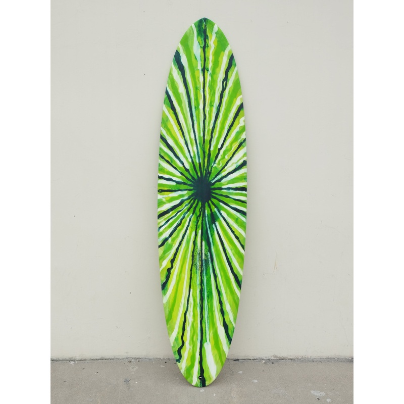 7'7" Thin Twin - Green Resin Acid Splash Surfboard