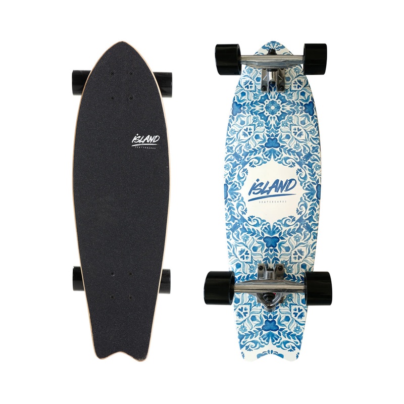 28" ISLAND CRUISER SKATEBOARD - BLUE MANDALA