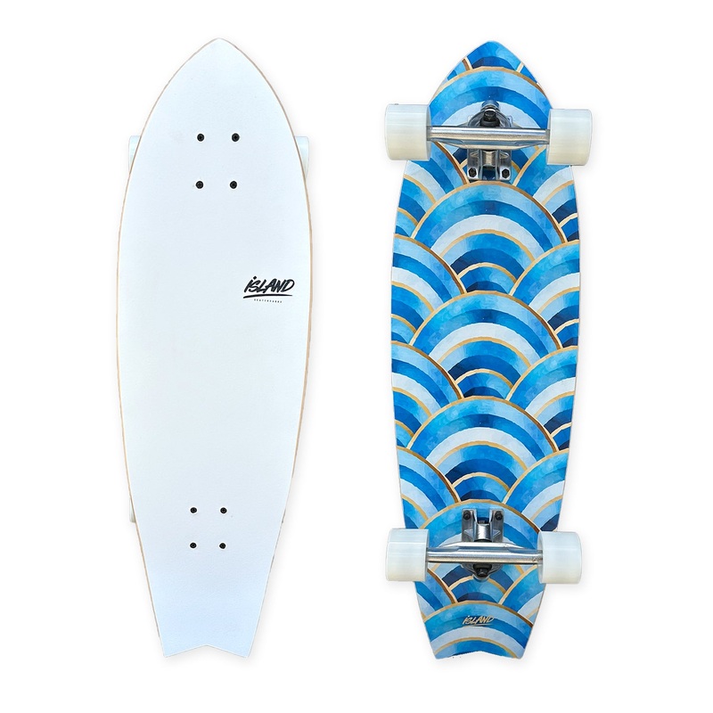 32" CRUISER SKATEBOARD - BLUE WAVE