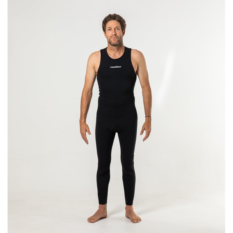 Classic Mens 2/2 Back Zip Sleeveless Long John Wetsuit