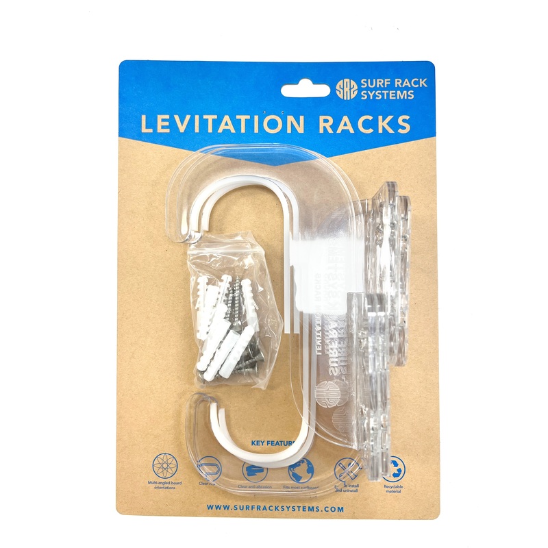 Clear Levitation Surfboard Wall Rack