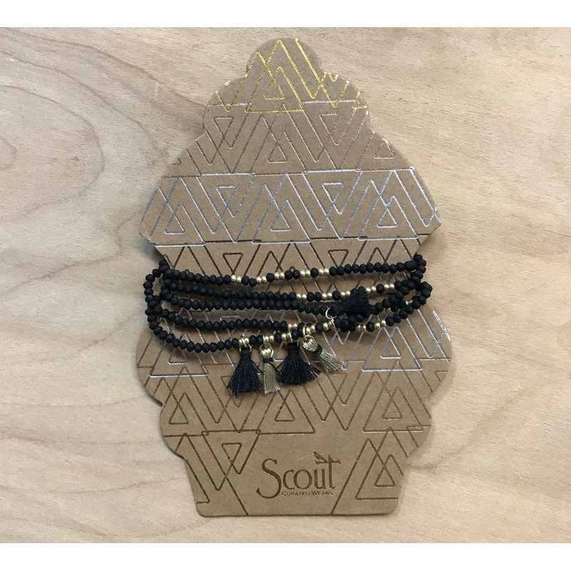 Scout metallic tassel wrap: Black