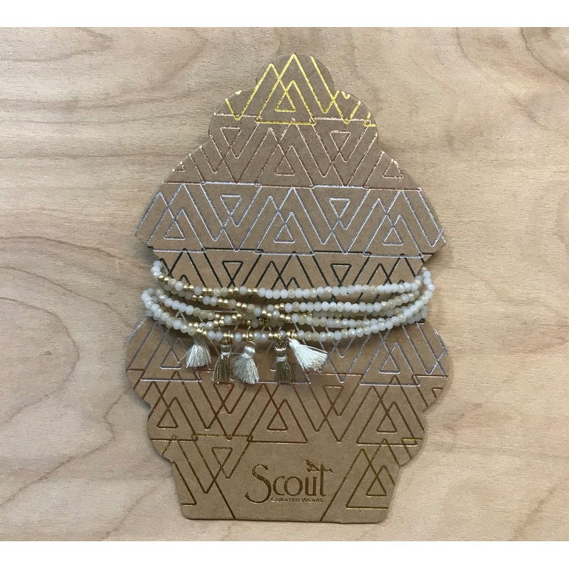 Scout metallic tassel wrap: Ivory