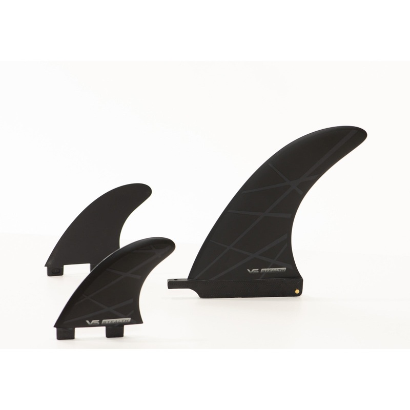 FIN FCS1 STEALTH TWIN TAB 2+1 8-INCH AQSS BLACK SET