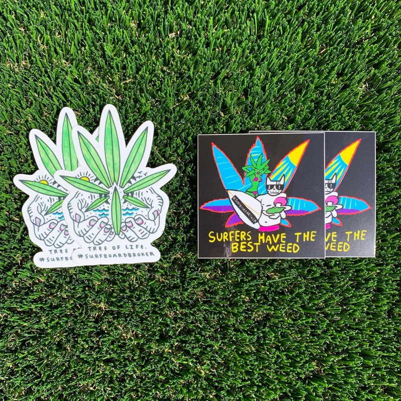 Sticker Bundle Surfers Have The Best Weed / SpaceBatKiller Tree Of Life Sticker (4Pack) -Free Shipping