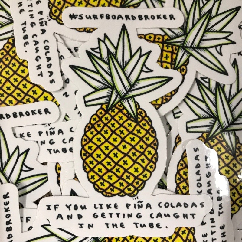Surfboard Pineapple Sticker (3Pack) -Free Shipping