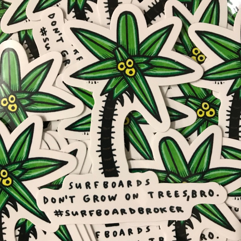 Surfboard Tree Sticker (3Pack) -Free Shipping