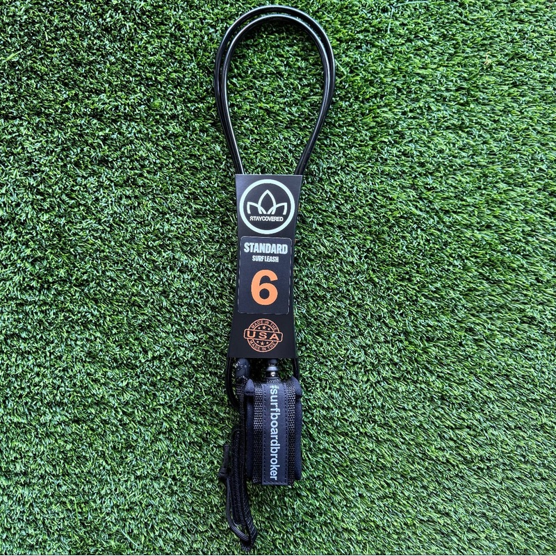 6 Leash Standard SurfboardbrokerxStayCovered Colab -All Black (New)