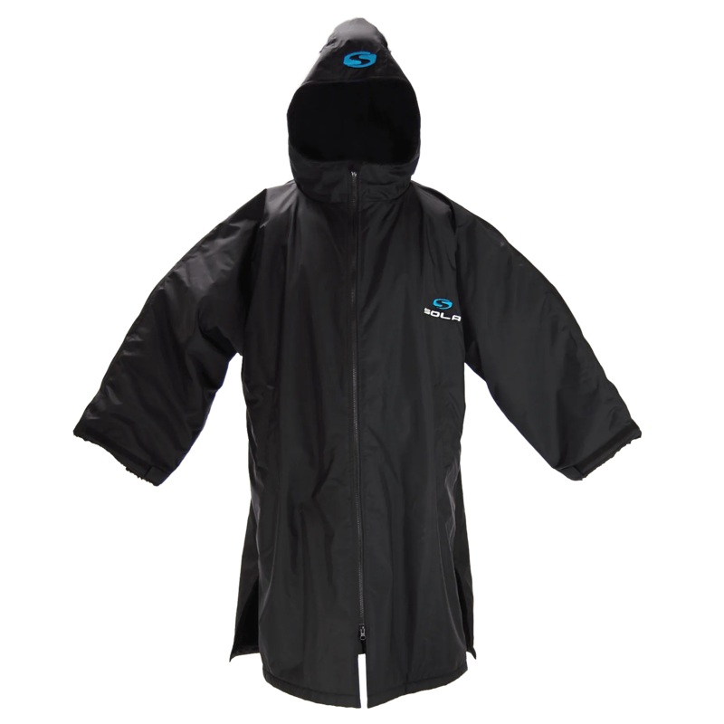 Sola Waterproof Dry Changing Robe Coat Black