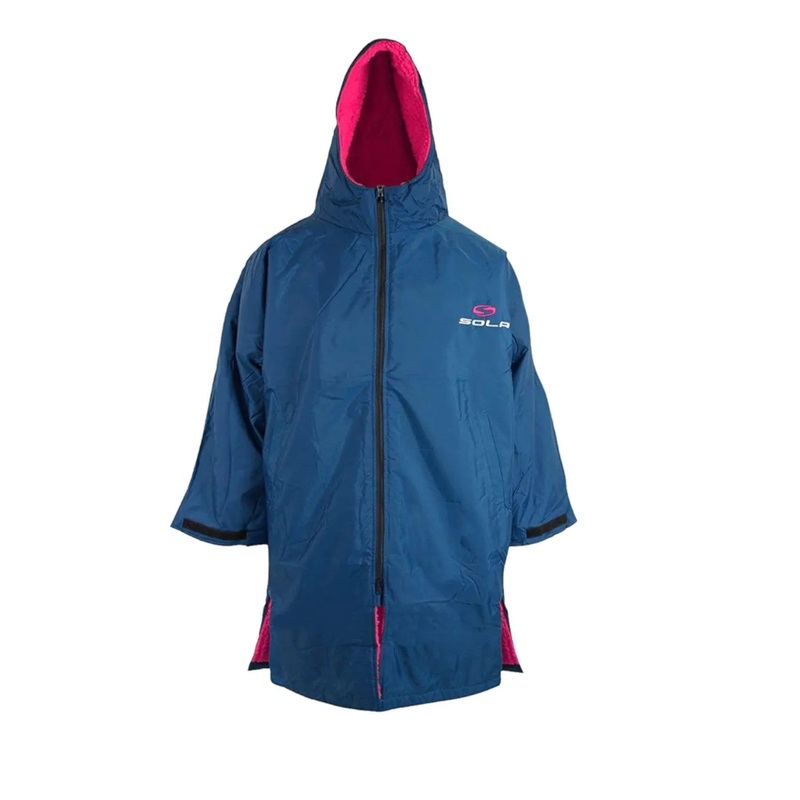 Sola Waterproof Dry Changing Robe Coat Blue Pink