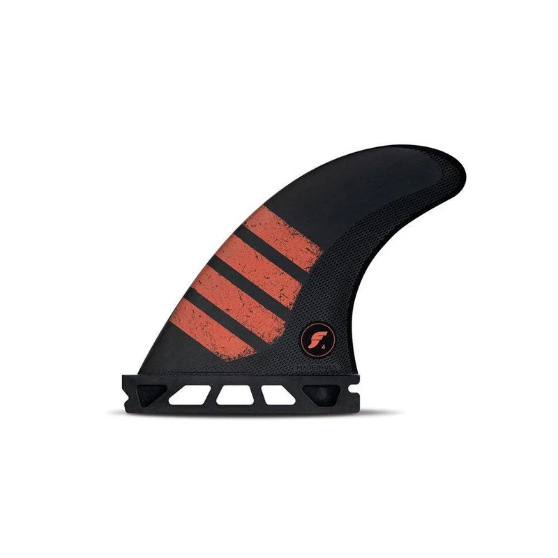 Futures F4 Alpha Small Black Red Thruster Tri Fin Set