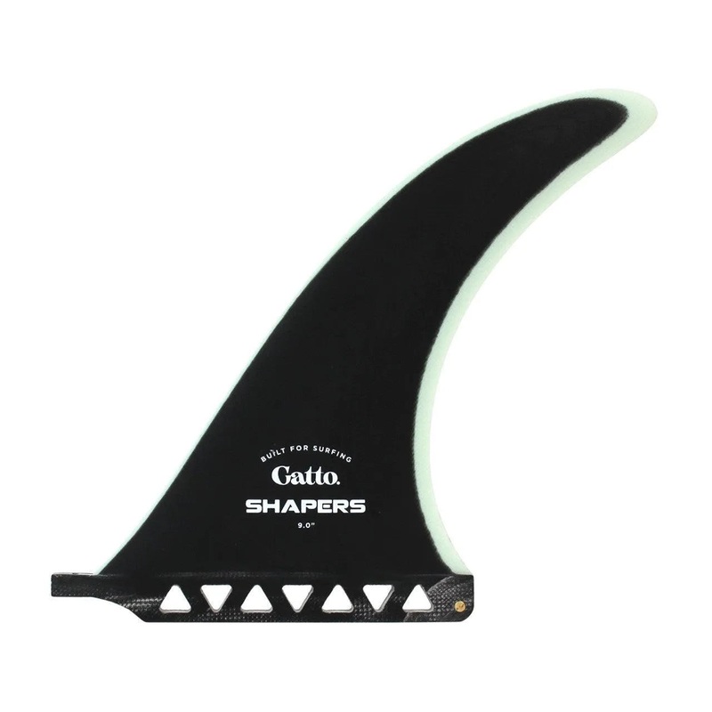 Shapers Fins 9" Gatto Box Longboard Fin - Black Clear