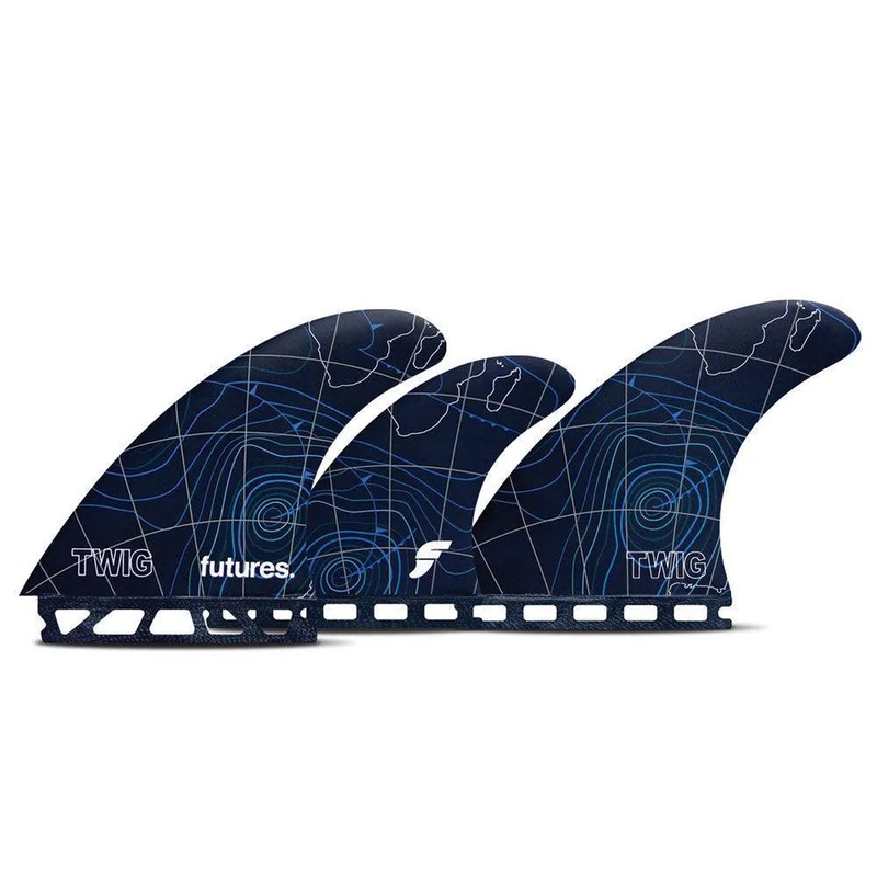 Futures Twiggy 5 Fin Size Large Blue Surfboard Fins