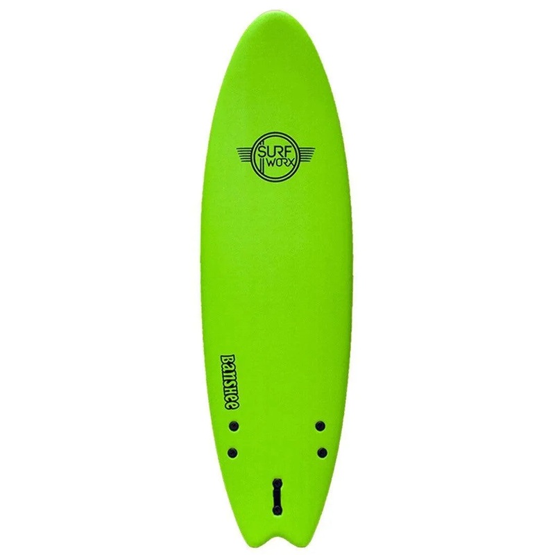 Surfworx Banshee Hybrid Soft Surfboard 6ft 6 - Apple Green