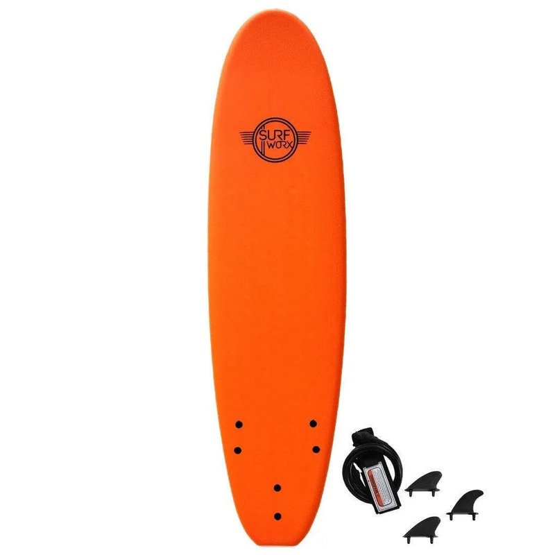 Surfworx Base Mini Mal soft surfboard 7ft 6 - Orange