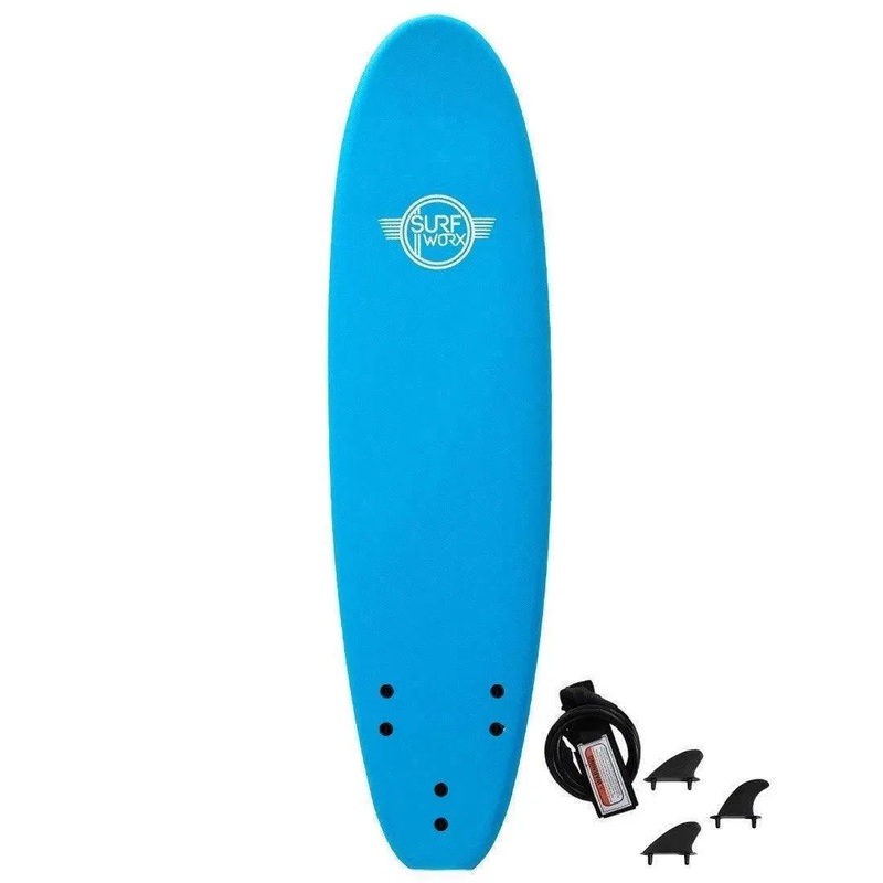 Surfworx Base Mini Mal soft surfboard 7ft 0 Azure Blue