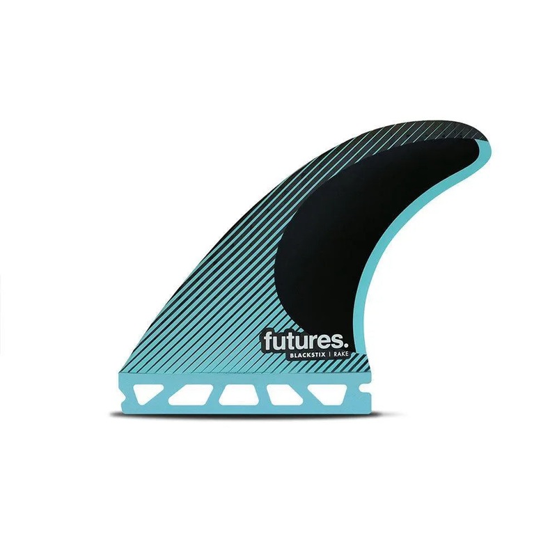 Futures R4 Blackstix Thruster Surfboard Fins Set Small Rake Template