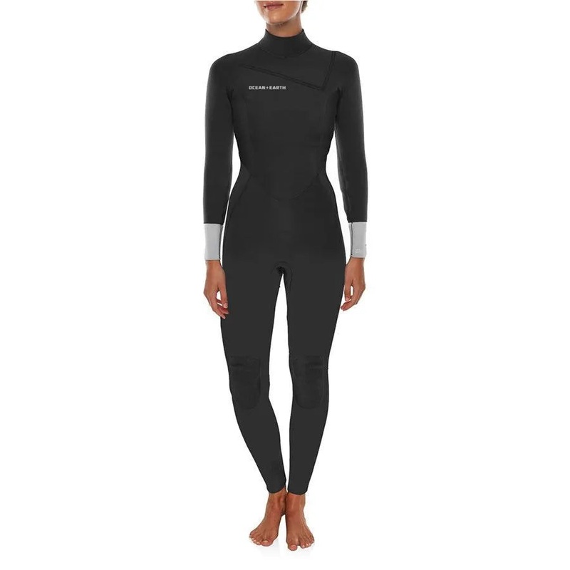 Ocean & Earth 4/3 Womens Free Flex Chest Zip Wetsuit Black