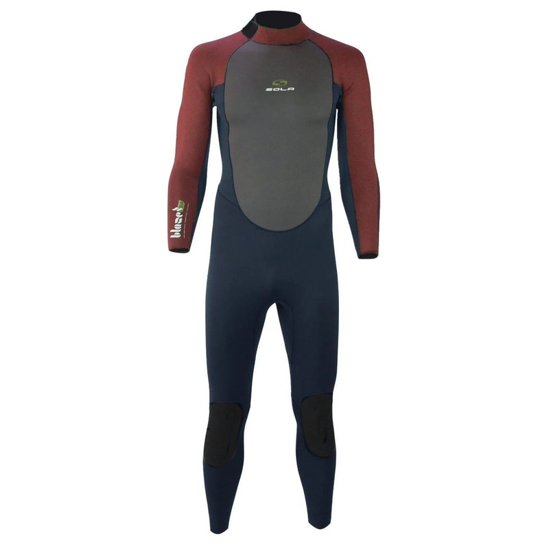 Sola Blaze Mens 5/4 Wetsuit Grey / Burgundy Melange
