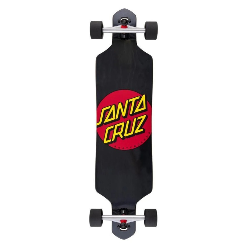 Santa Cruz Classic Dot Drop Thru Longboard Cruiser Black