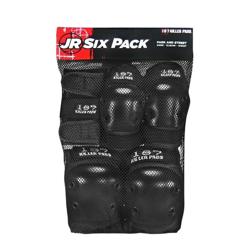 187 Killer Pads Junior Six Pack Combo Pad Set Black