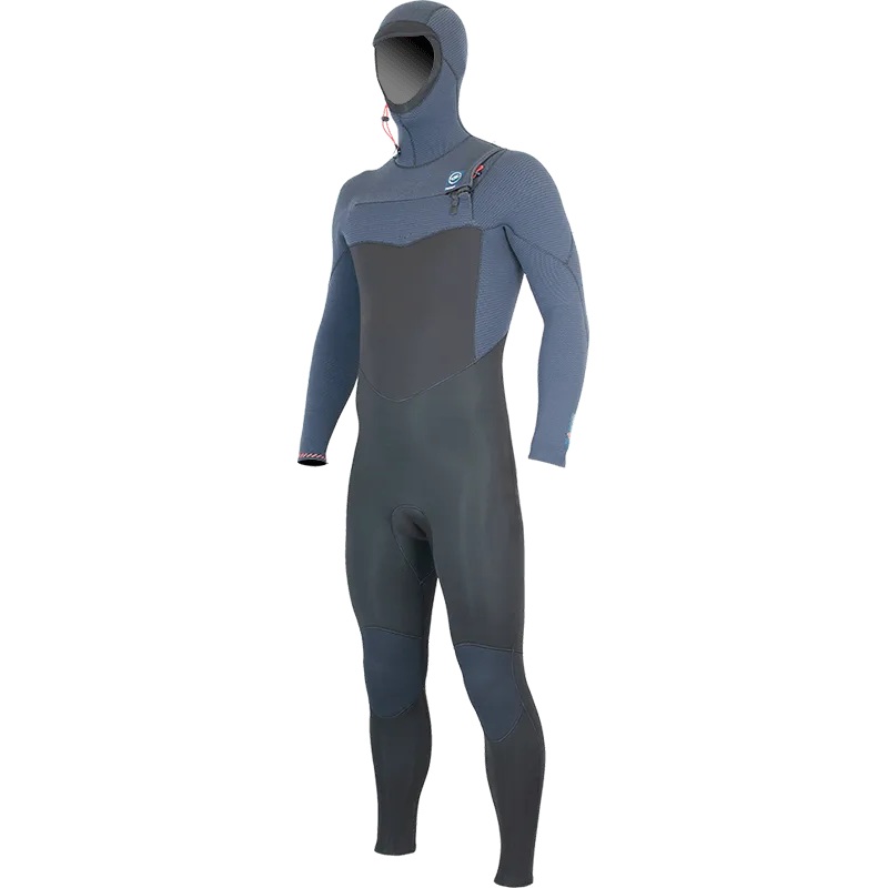 Alder Torch Hooded FX 5/4mm Chest Zip Black & Blue Wetsuit
