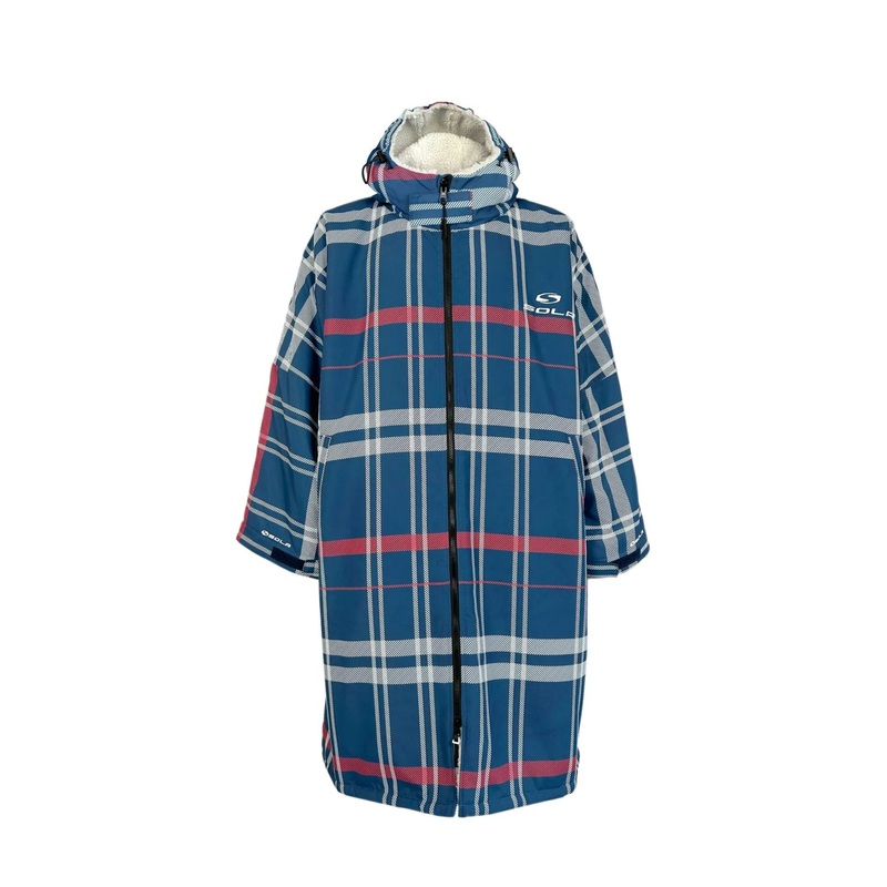 Sola Waterproof Dry Changing Robe Coat Navy Check