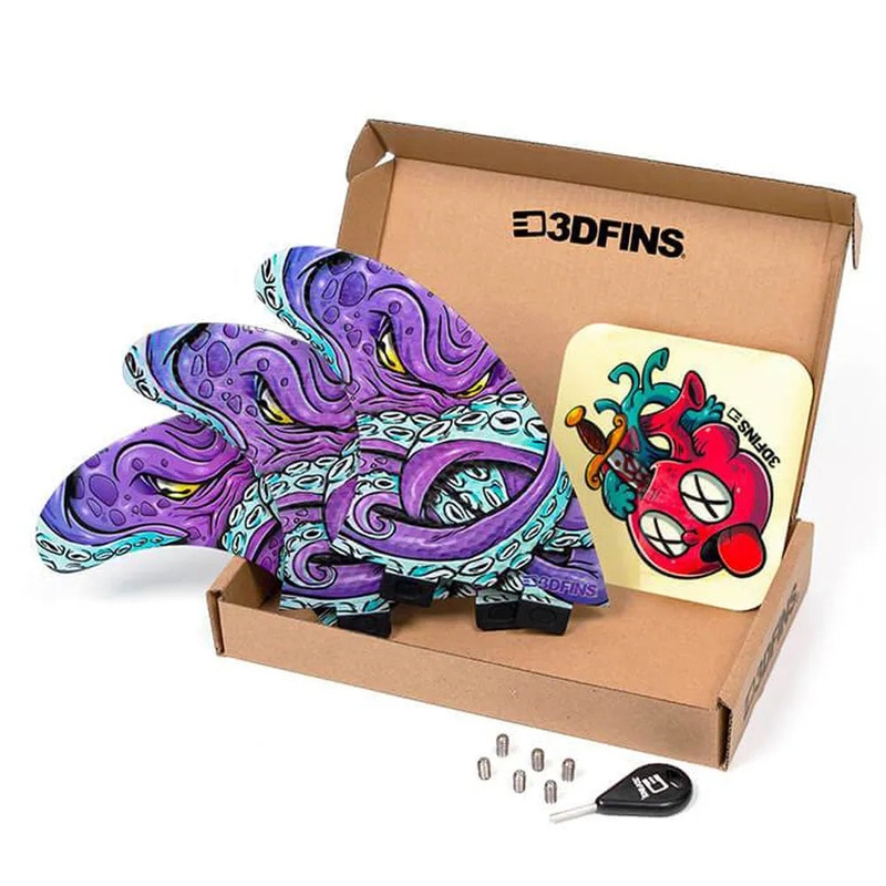 3D Fins Kracken FCS1 FCS2 Futures Thruster Tri Surfboard Fins Set Medium