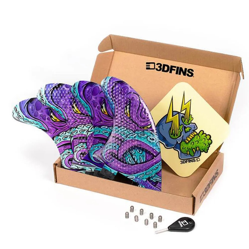 3D Fins Kracken Quad Fin Medium FCS-I / Futures Set