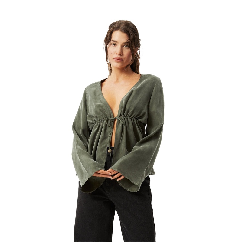 Afends Grace Cupro Tie Blouse