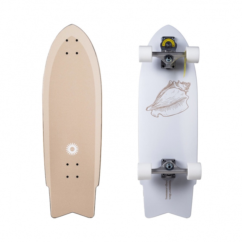Summer Vibes White Beach Skateboard Powered by Smoothstar