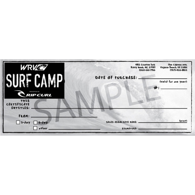 3-DAY MORNING SURF CAMP GIFT CERTIFICATE