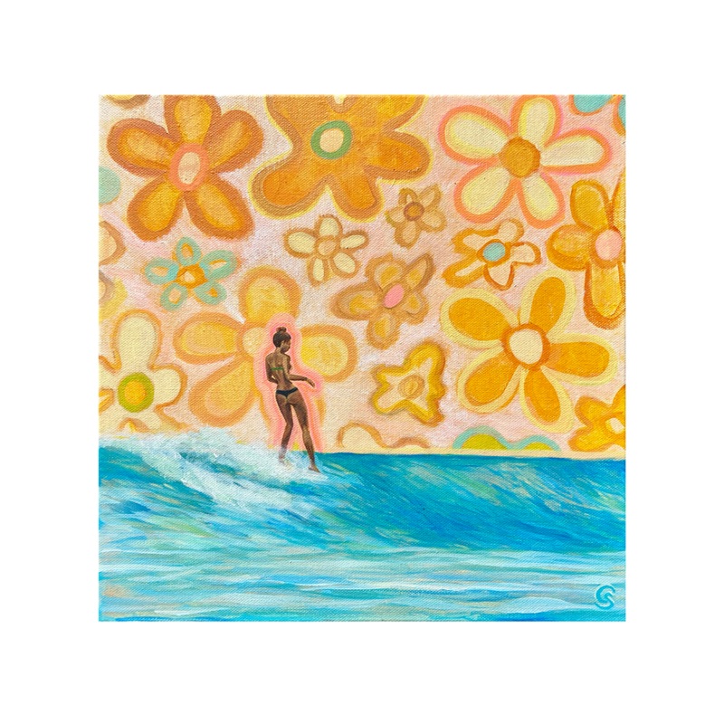 'Hang 5 Floral' Art Print