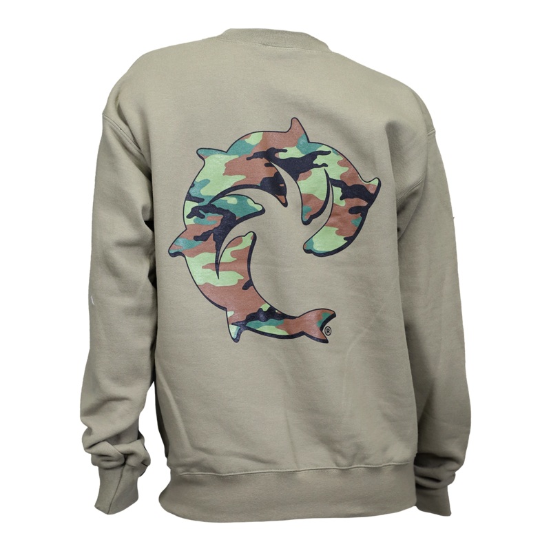 Camo Solid Ladies Crew Sweatshirt