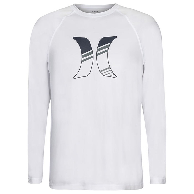 Mens Rashies Hurley Long Sleeve SUNSHIRT - White Traditional