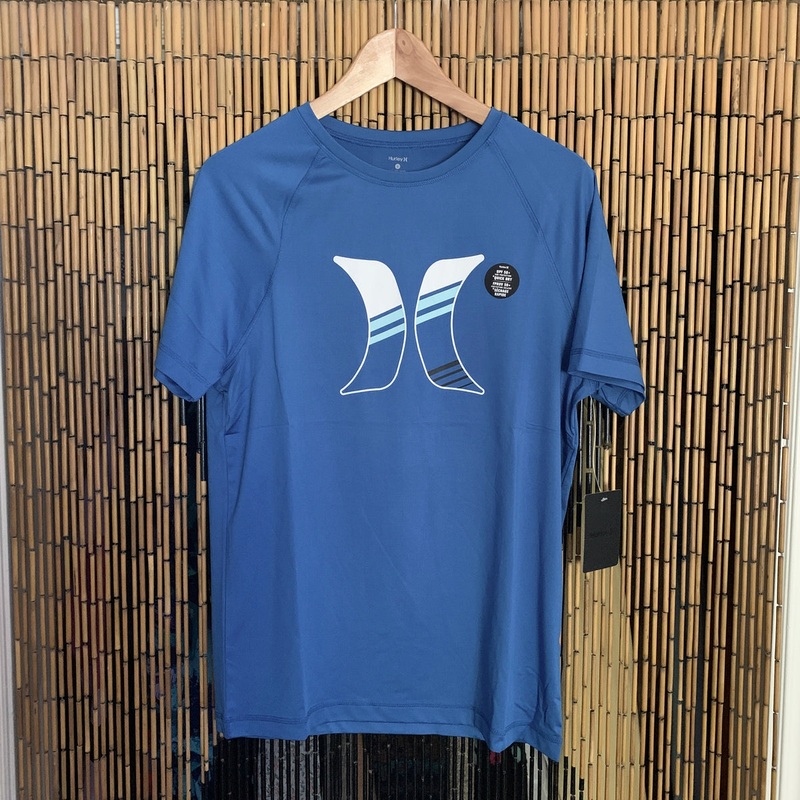 Mens Rashies Hurley Short Sleeve SUNSHIRT - Blue/Star Sapphire Traditional