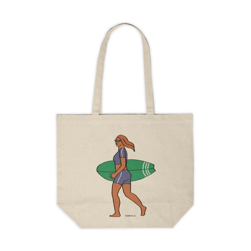 Tote Bag - Surfer with Green Board, Red Hair