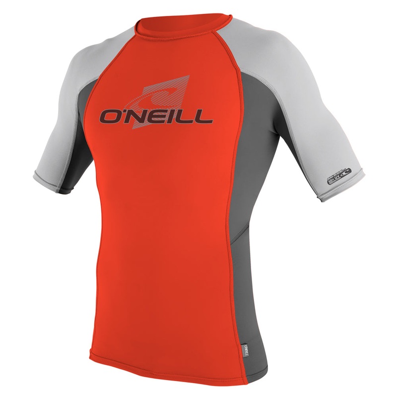 Mens Rashies O'Neill Skins Short Sleeve Crew Neonred/Graph/Lunar