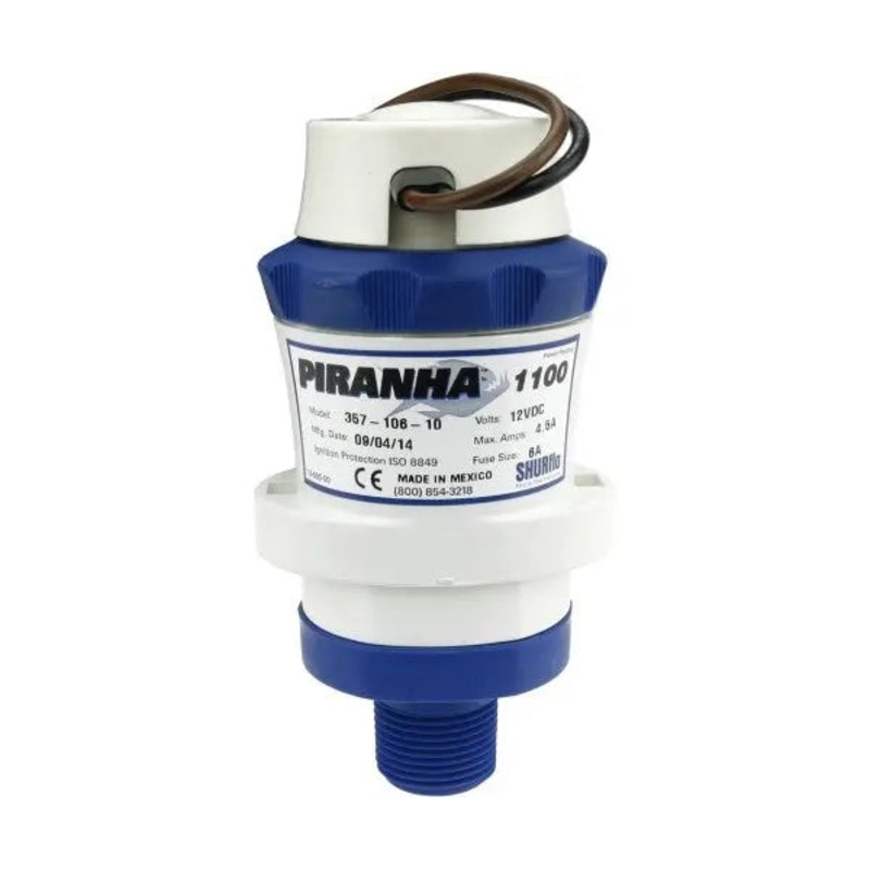 Shurflo Piranha 1100 GPH Aerator Ballast Pump 1" - 153lbs/min